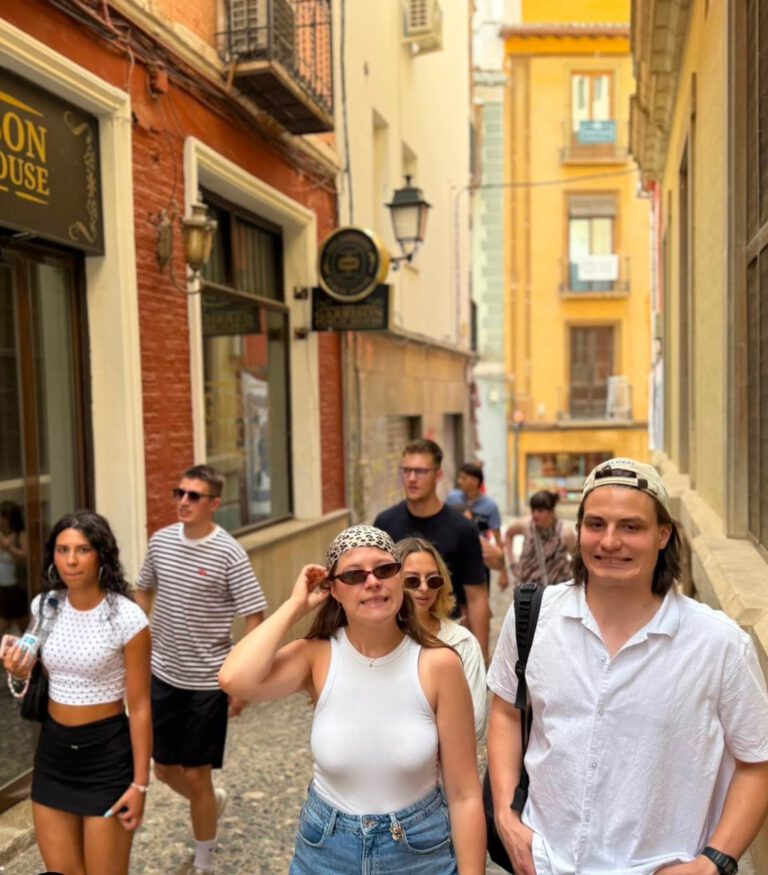 Youth exchange participants in the streets of Granada